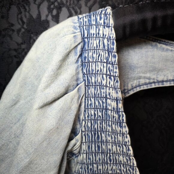 NWOT Free People Smock It To Me Denim Top XL - Picture 5 of 13